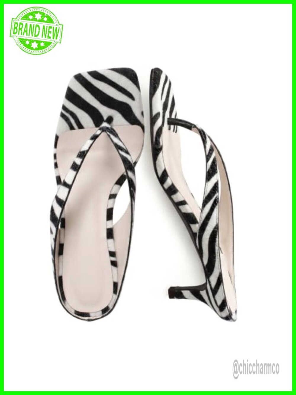 Faux Leather Low Heel Sandals Square Toe Slip On Slide Heels for Women Dressy